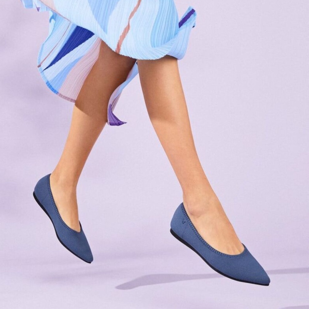 VIVAIA Aria 2.0 Women's Pointed-Toe Ballet Flats | Deep Denim Size 39 (8.5)